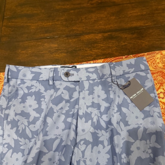 Peter Millar Men's SZ 30x32 Blue Pearl Floral Surge Performance Pants MSRP $198 - Picture 5 of 8